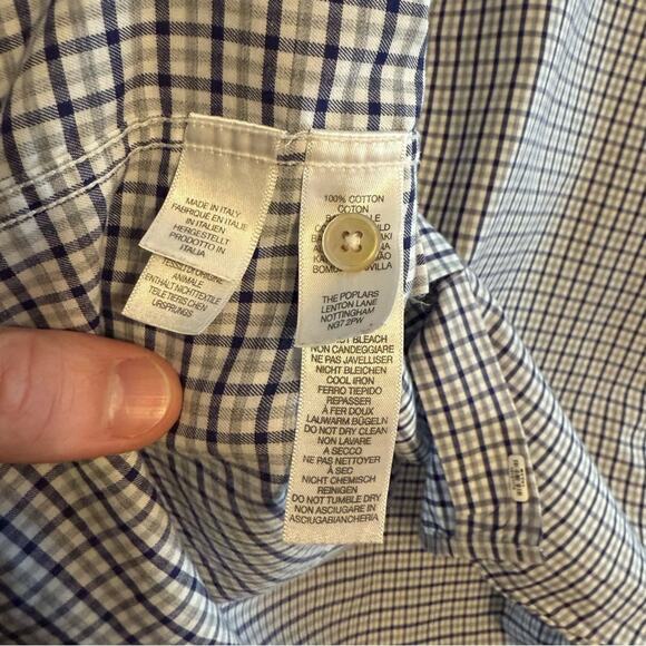 Paul Smith Plaid Button Down Shirt Neck 16 - Picture 4 of 4